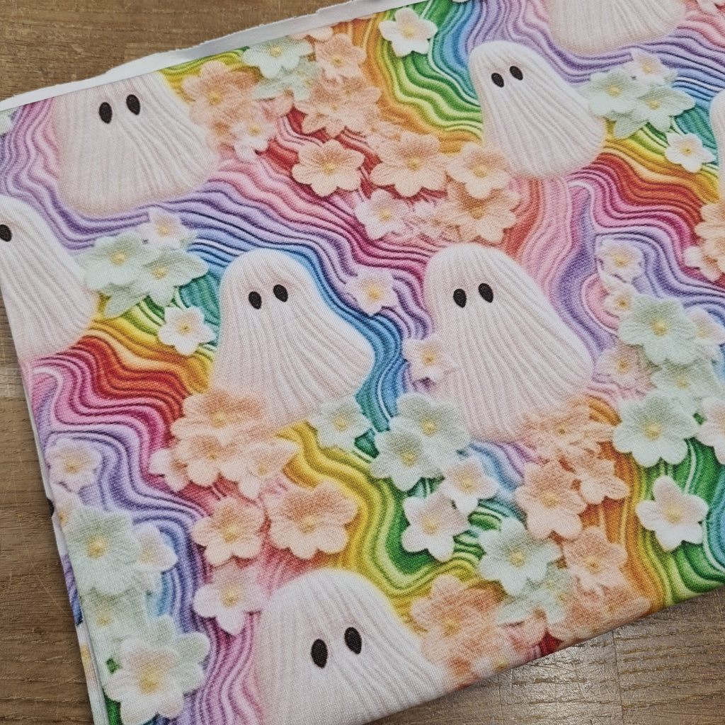 👉 PRINT ON DEMAND 👈 Pastel Ghosts Various Fabric Bases