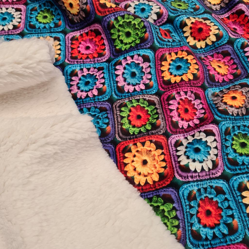 👉 PRINT ON DEMAND 👈 Crochet Granny Squares Various Fabric Bases