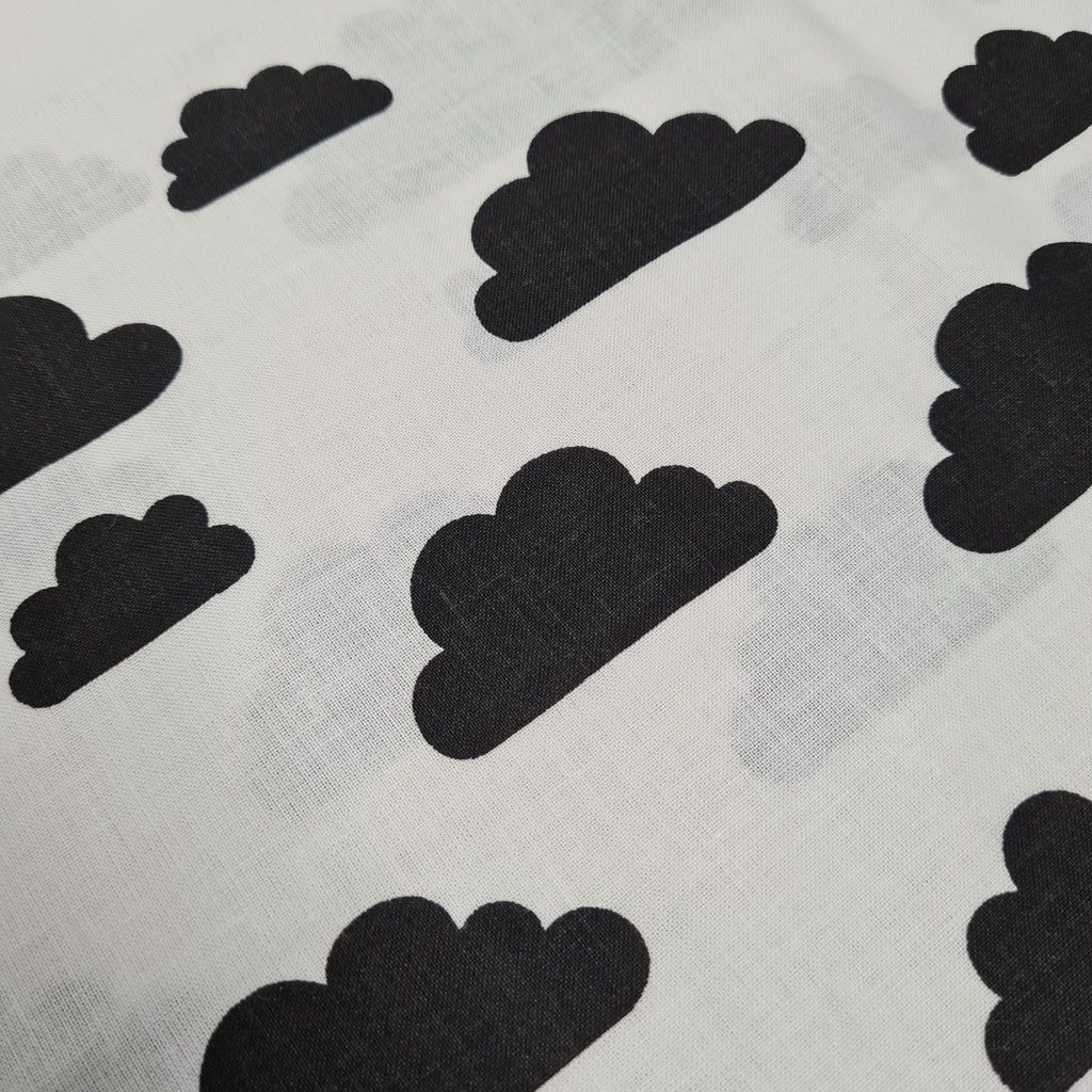 Clouds on White Cotton, priced by half metre