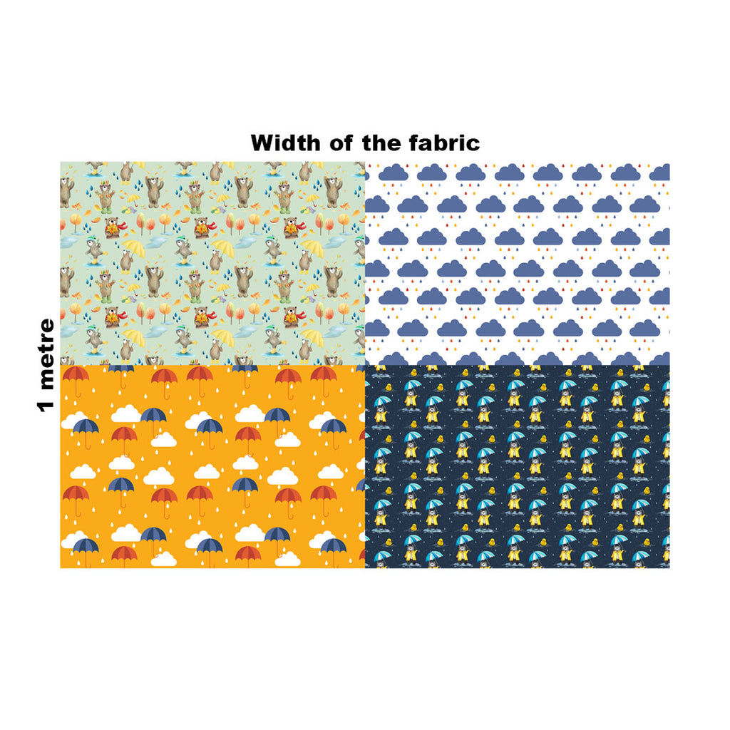 👉 PRINT ON DEMAND 👈 Fat Quarter Bundle Autumn Rain Various Fabric Bases