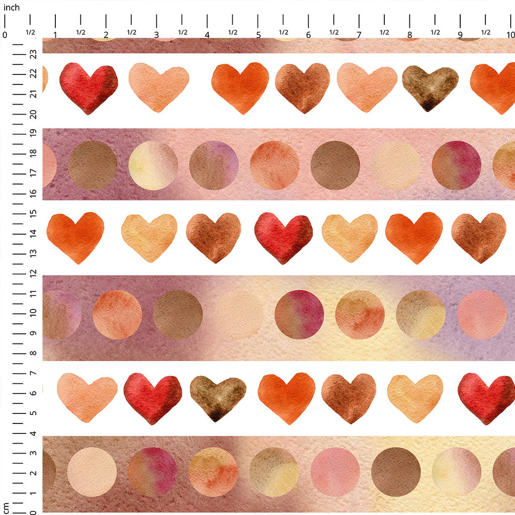 👉 PRINT ON DEMAND 👈 Autumn Spots and Hearts Various Fabric Bases