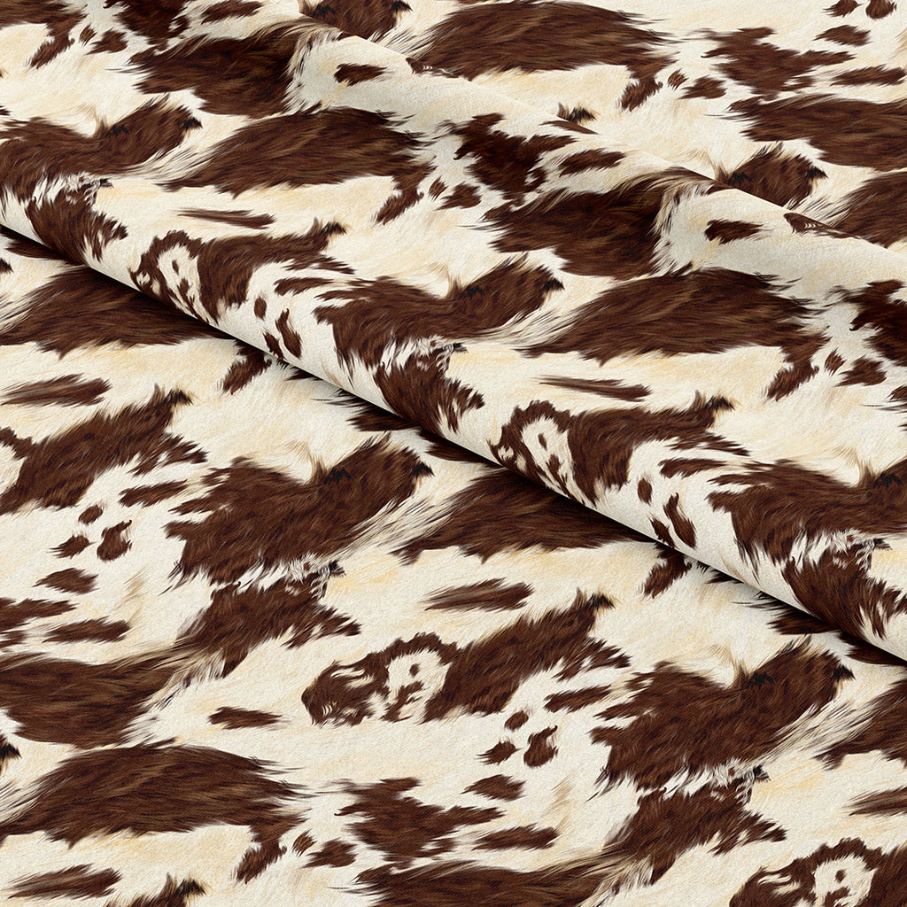 👉 PRINT ON DEMAND 👈 Brown Cow Fur Print Various Fabric Bases