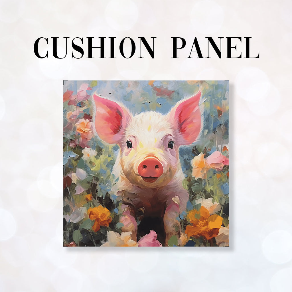 👉 PRINT ON DEMAND 👈 CUSHION Fabric Panel Baby Pig CP-66