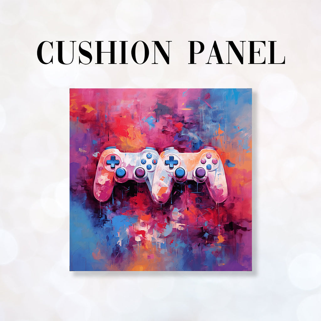 👉 PRINT ON DEMAND 👈 CUSHION Fabric Panel Pink and Purple Gaming CP-68