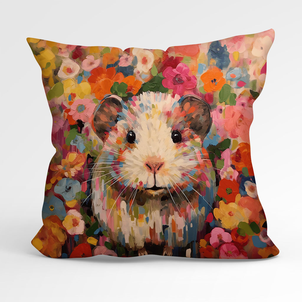 👉 PRINT ON DEMAND 👈 CUSHION Fabric Panel Floral Guinea Pig CP-78