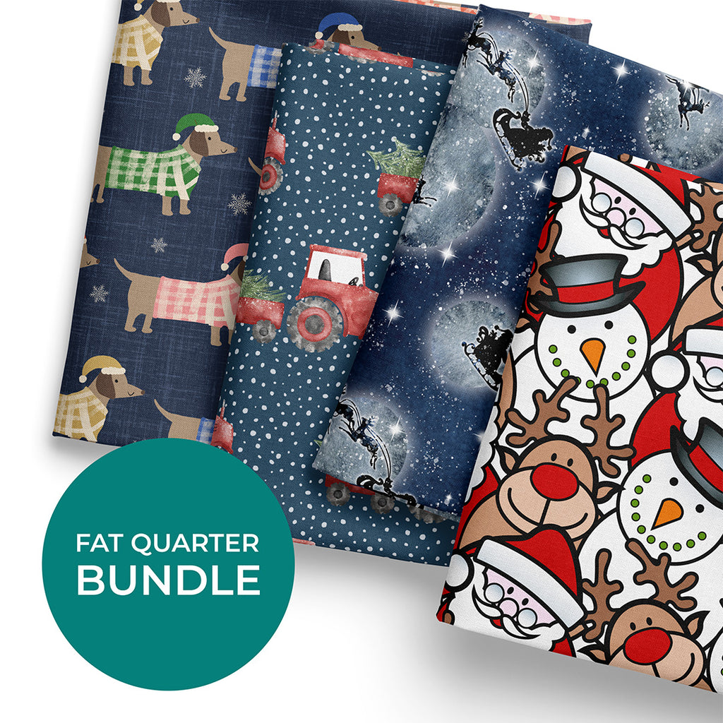 👉 PRINT ON DEMAND 👈 Fat Quarter Bundle Christmas Best Sellers Various Fabric Bases