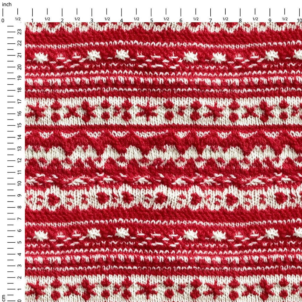 👉 PRINT ON DEMAND 👈 Christmas Sweater Red Knit Various Fabric Bases