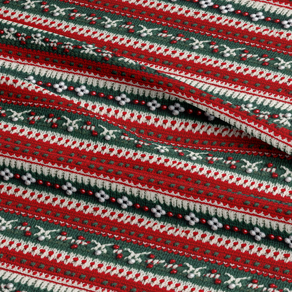 👉 PRINT ON DEMAND 👈 Christmas Sweater Red & Green Knit Various Fabric Bases