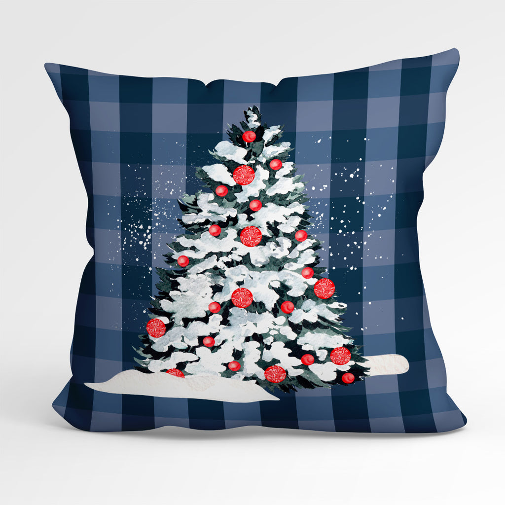 👉 PRINT ON DEMAND 👈 CUSHION Fabric Panel Christmas Tree Blue