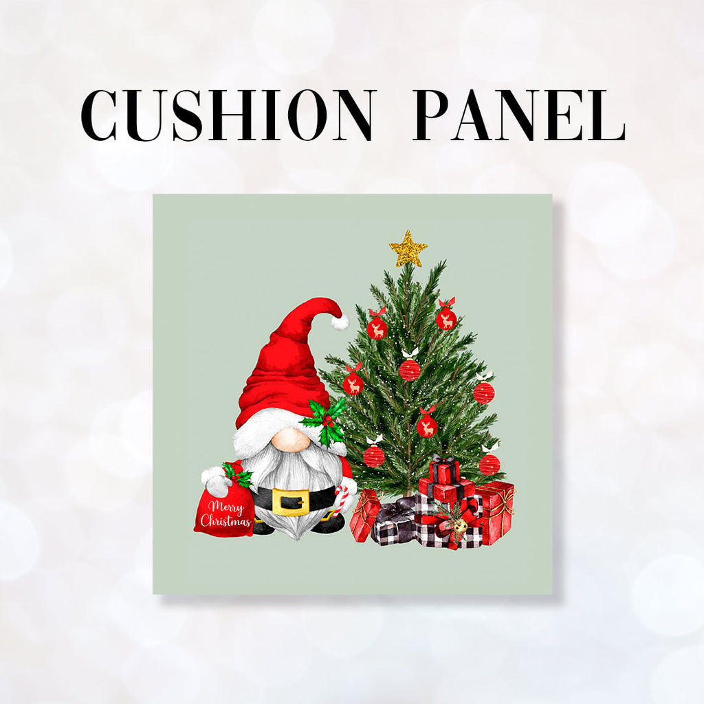 👉 PRINT ON DEMAND 👈 CUSHION Fabric Panel Christmas Tree Gnome