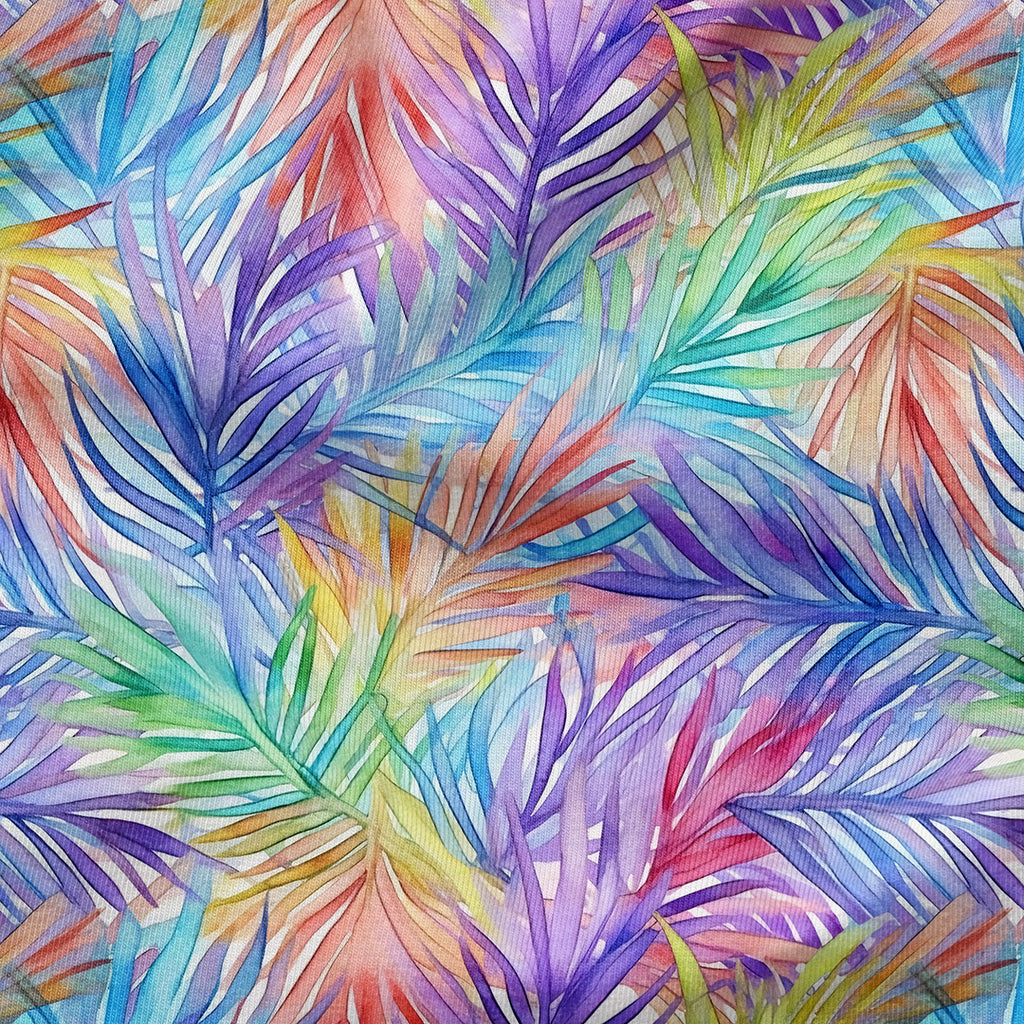 👉 PRINT ON DEMAND 👈 Colourful Palm Leaves Various Fabric Bases