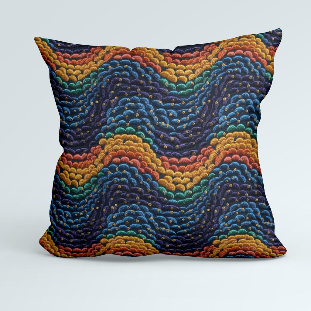 👉 PRINT ON DEMAND 👈 Rainbow Waves Embroidery Various Fabric Bases
