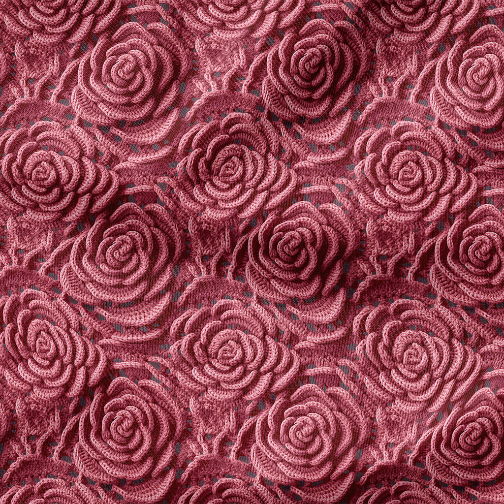 👉 PRINT ON DEMAND 👈 Crochet Rose Various Fabric Bases