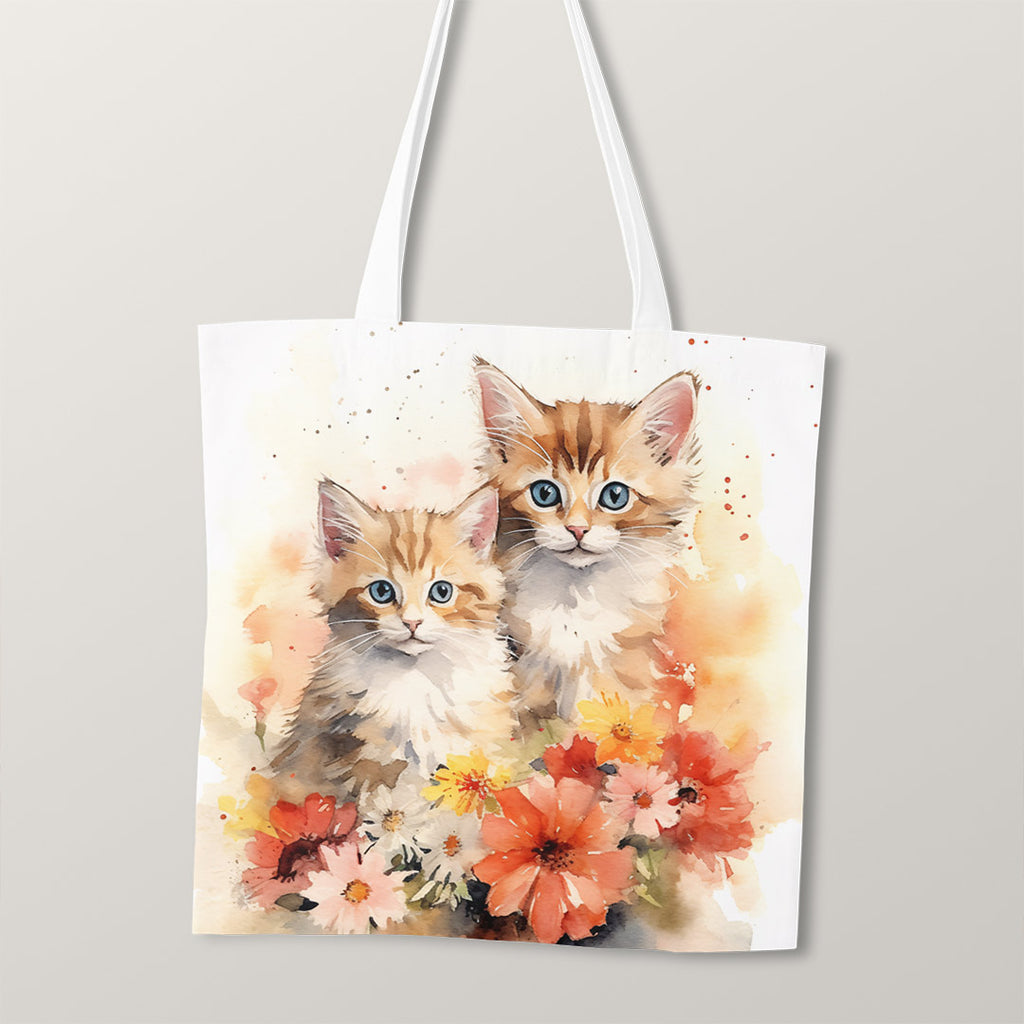 👉 PRINT ON DEMAND 👈 TOTE Cute Kittens 1 Fabric Bag Panel
