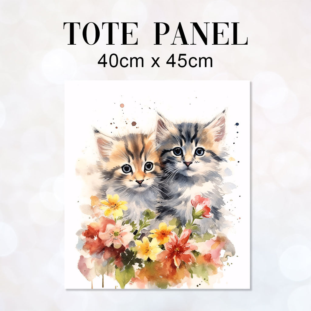 👉 PRINT ON DEMAND 👈 TOTE Cute Kittens 2 Fabric Bag Panel