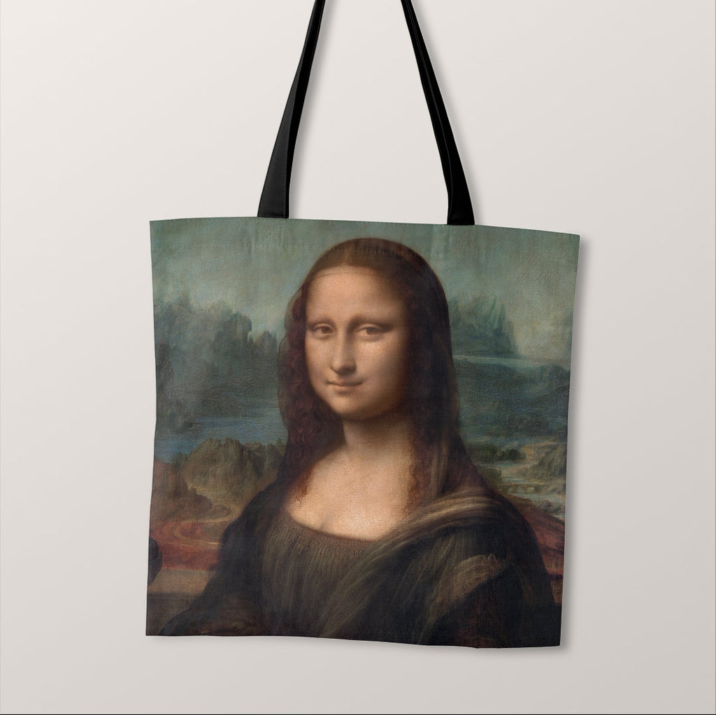 👉 PRINT ON DEMAND 👈TOTE Da Vinci Mona Lisa Fabric Bag Panel