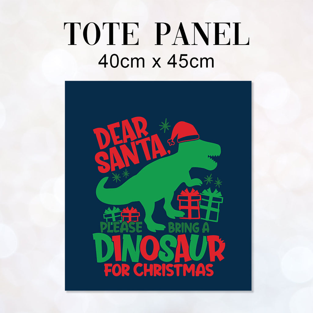 👉 PRINT ON DEMAND 👈 TOTE Dear Santa Fabric Bag Panel
