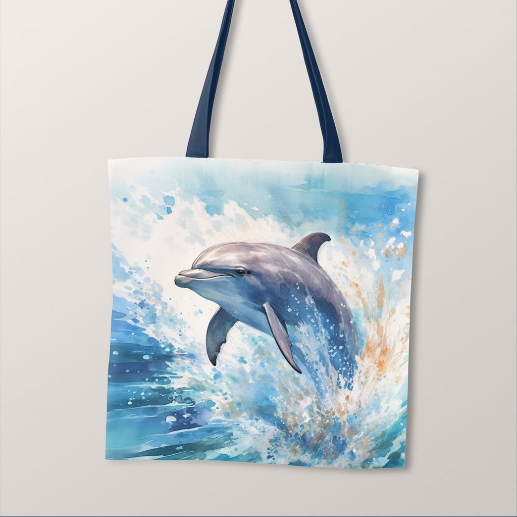 👉 PRINT ON DEMAND 👈TOTE Dolphin Fabric Bag Panel