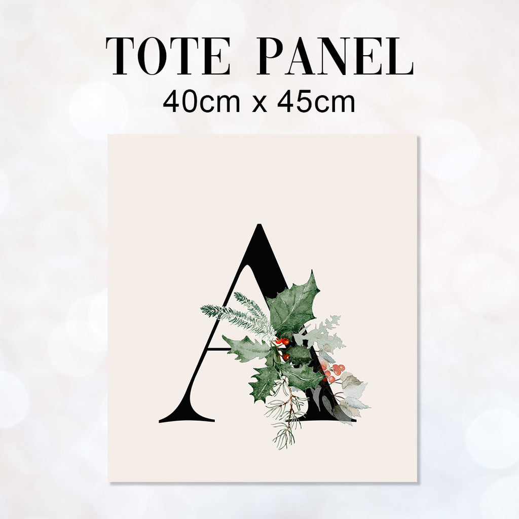 👉 PRINT ON DEMAND 👈 TOTE Elegant Christmas Letters Fabric Bag Panel