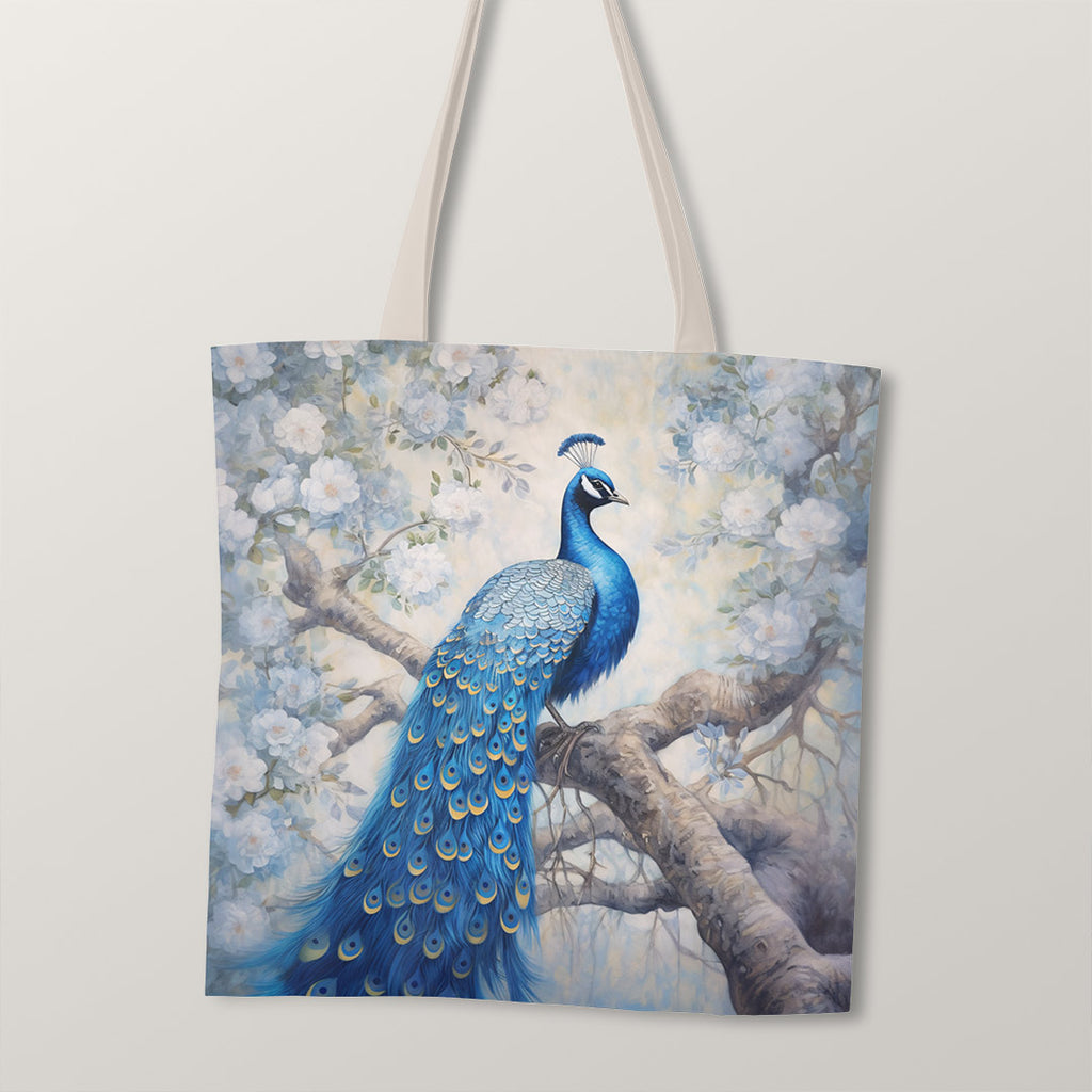 👉 PRINT ON DEMAND 👈 TOTE Elegant Peacock Fabric Bag Panel
