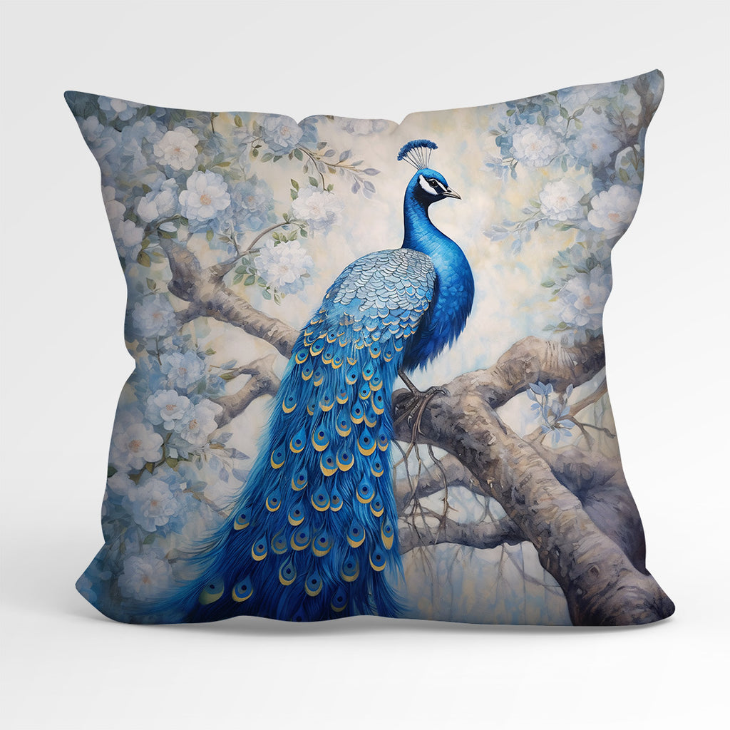 👉 PRINT ON DEMAND 👈 CUSHION Fabric Panel Elegant Peacock