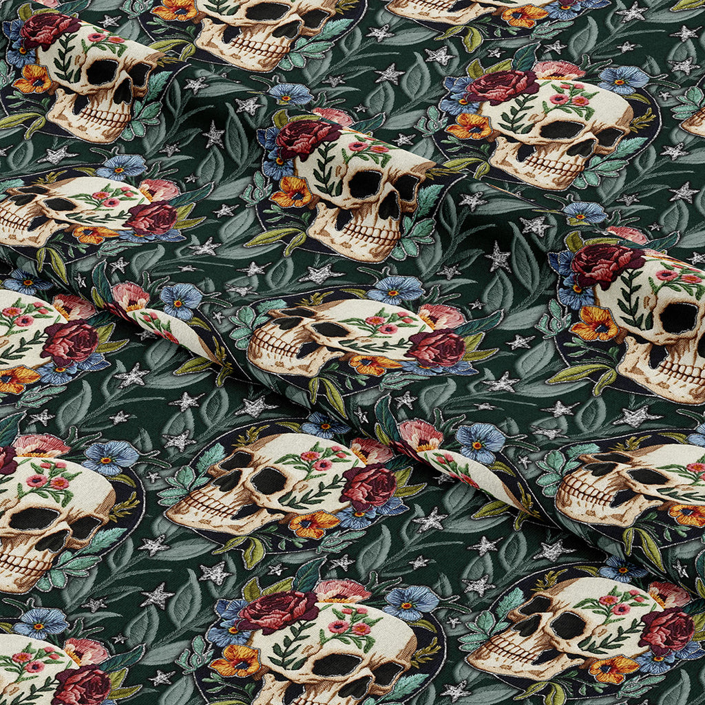 👉 PRINT ON DEMAND 👈 Embroidery Skulls Various Fabric Bases