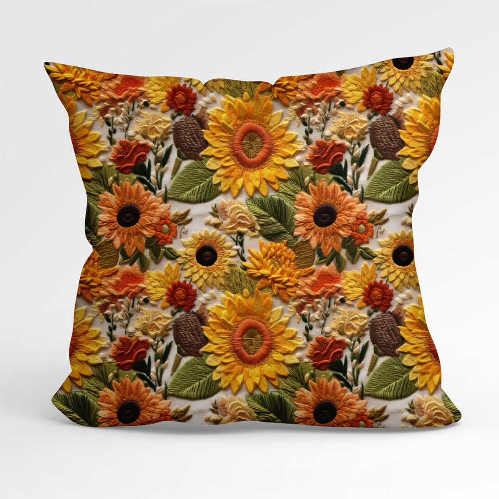 👉 PRINT ON DEMAND 👈 Sunflowers Embroidery Various Fabric Bases