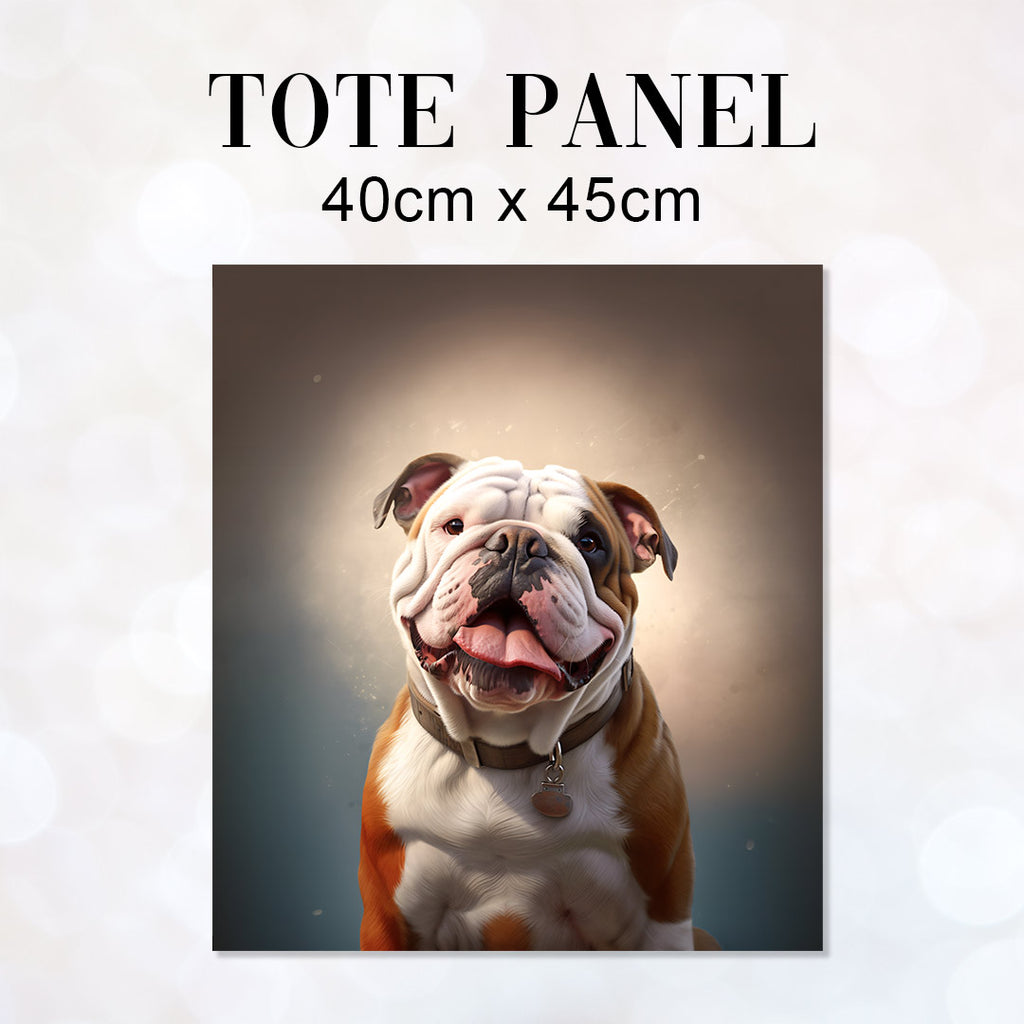 👉 PRINT ON DEMAND 👈 TOTE English Bulldog Fabric Bag Panel
