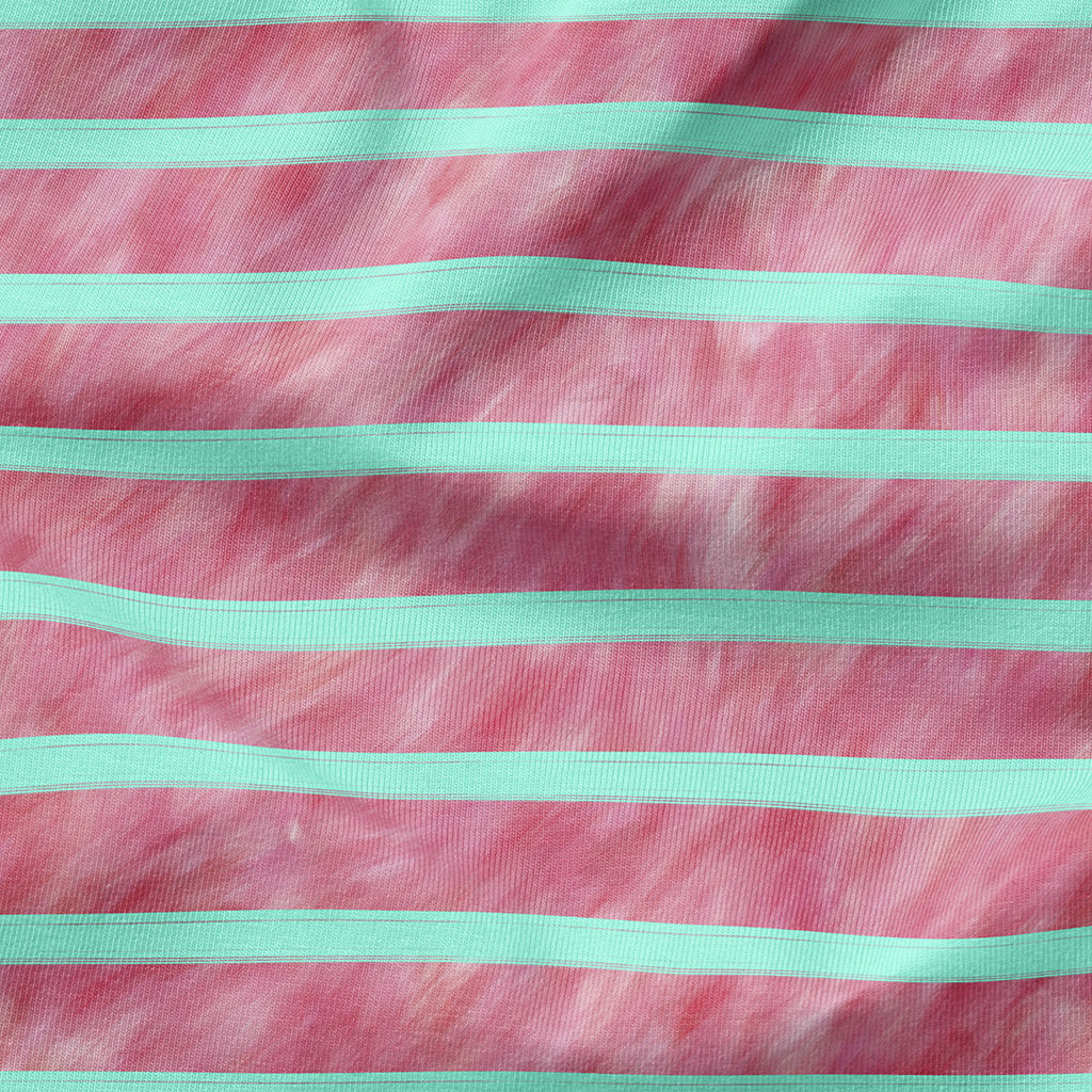 👉 PRINT ON DEMAND 👈 Flamingo Stripes Various Fabric Bases