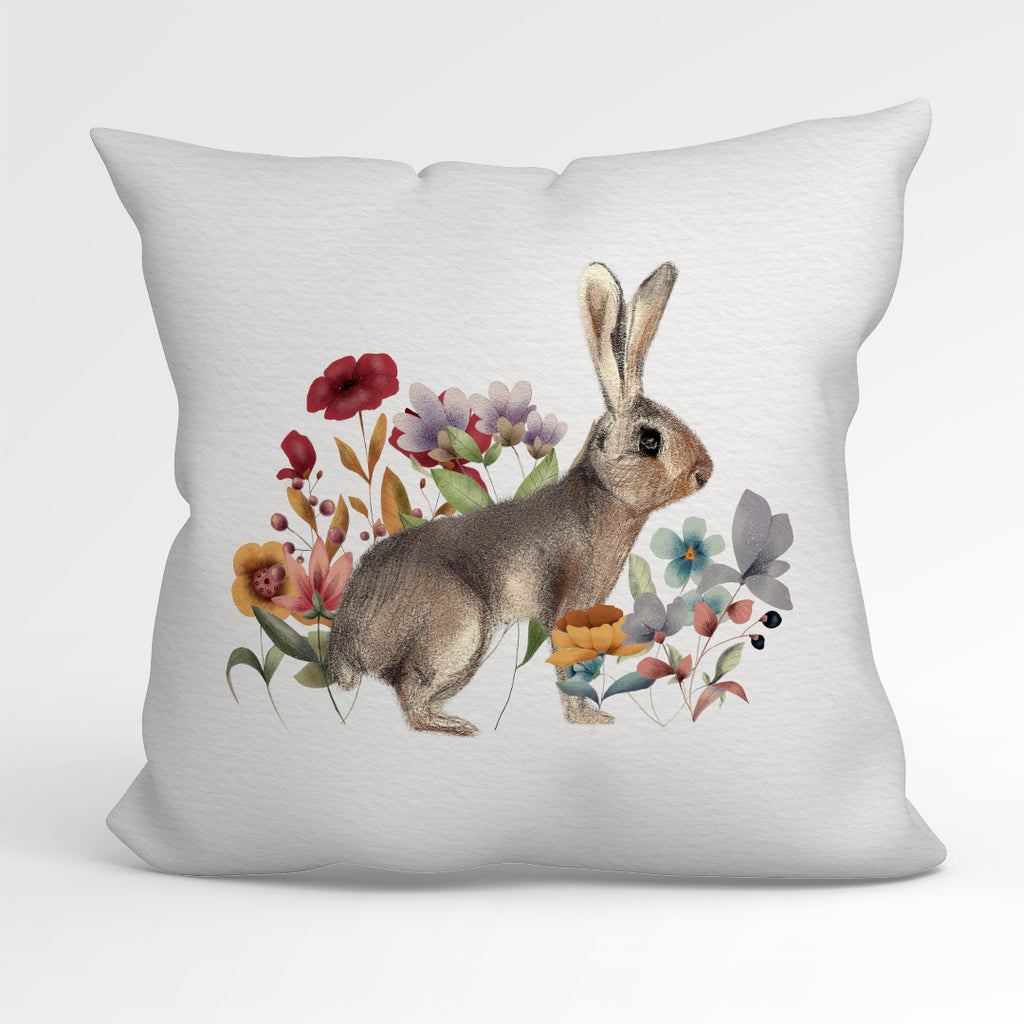 👉 PRINT ON DEMAND 👈 CUSHION Fabric Panel Floral Bunny