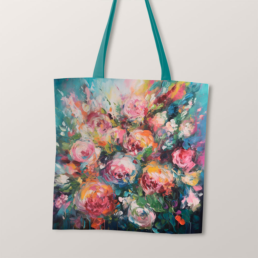 👉 PRINT ON DEMAND 👈 TOTE Floral Burst Fabric Bag Panel