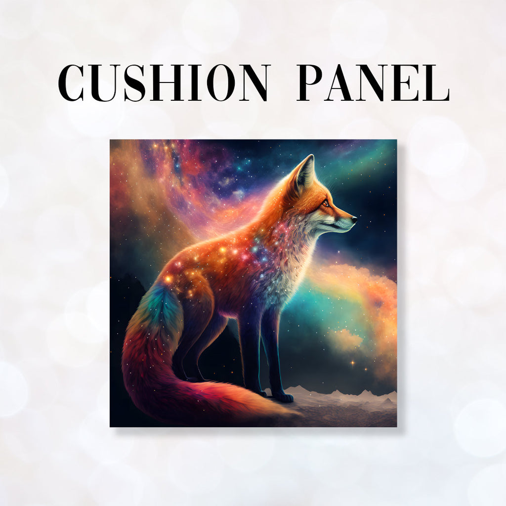 👉 PRINT ON DEMAND 👈 CUSHION Fabric Panel Fox and Milky Way