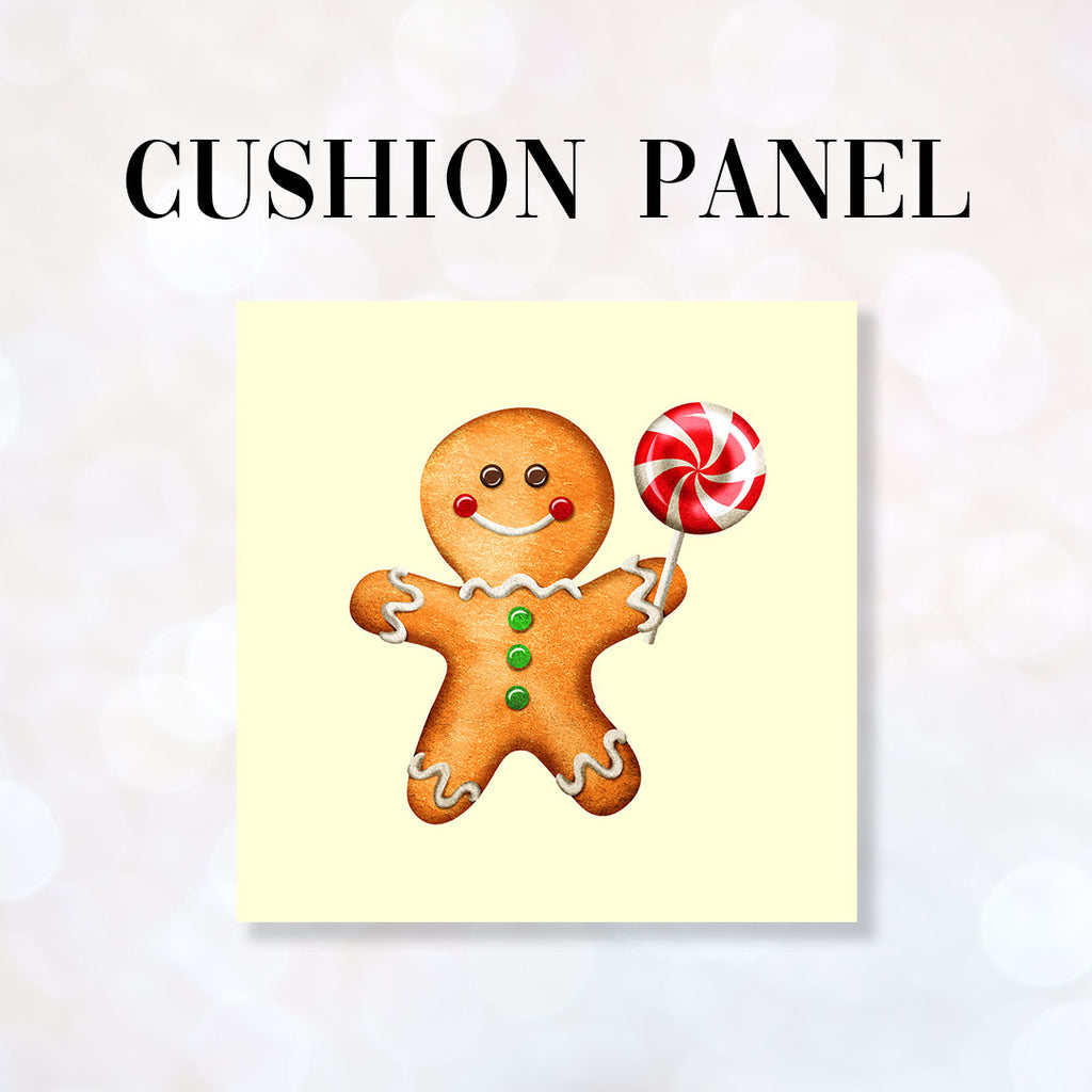 👉 PRINT ON DEMAND 👈 CUSHION Fabric Panel Gingerbread Man