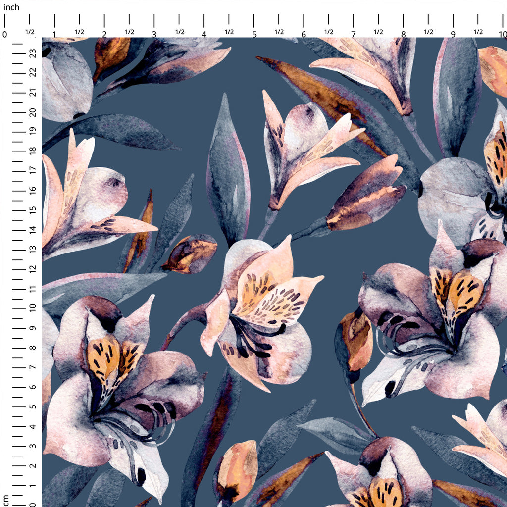 👉 PRINT ON DEMAND 👈 Grey Lily Various Fabric Bases
