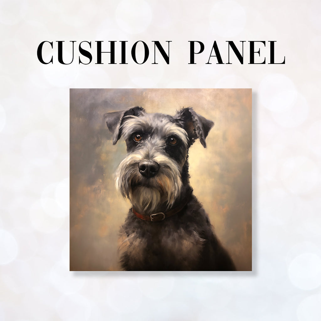 👉 PRINT ON DEMAND 👈 CUSHION Fabric Panel Grey Schnauzer