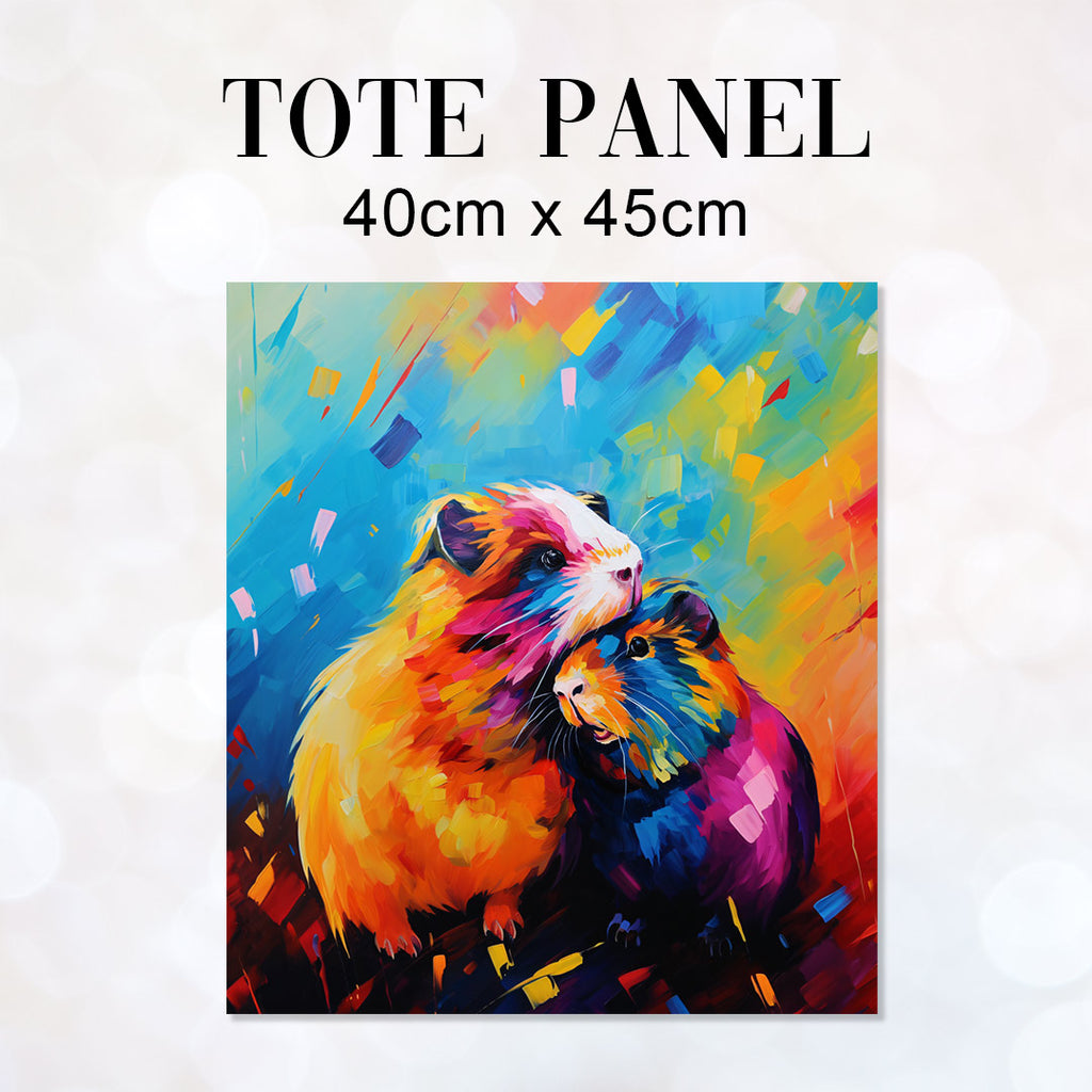 👉 PRINT ON DEMAND 👈 TOTE Guinea Pig Love Fabric Bag Panel