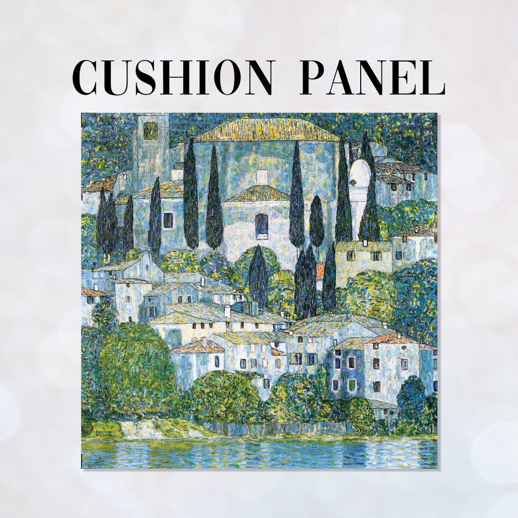 👉 PRINT ON DEMAND 👈 CUSHION Fabric Panel Gustav Klimt Kirche in Cassone