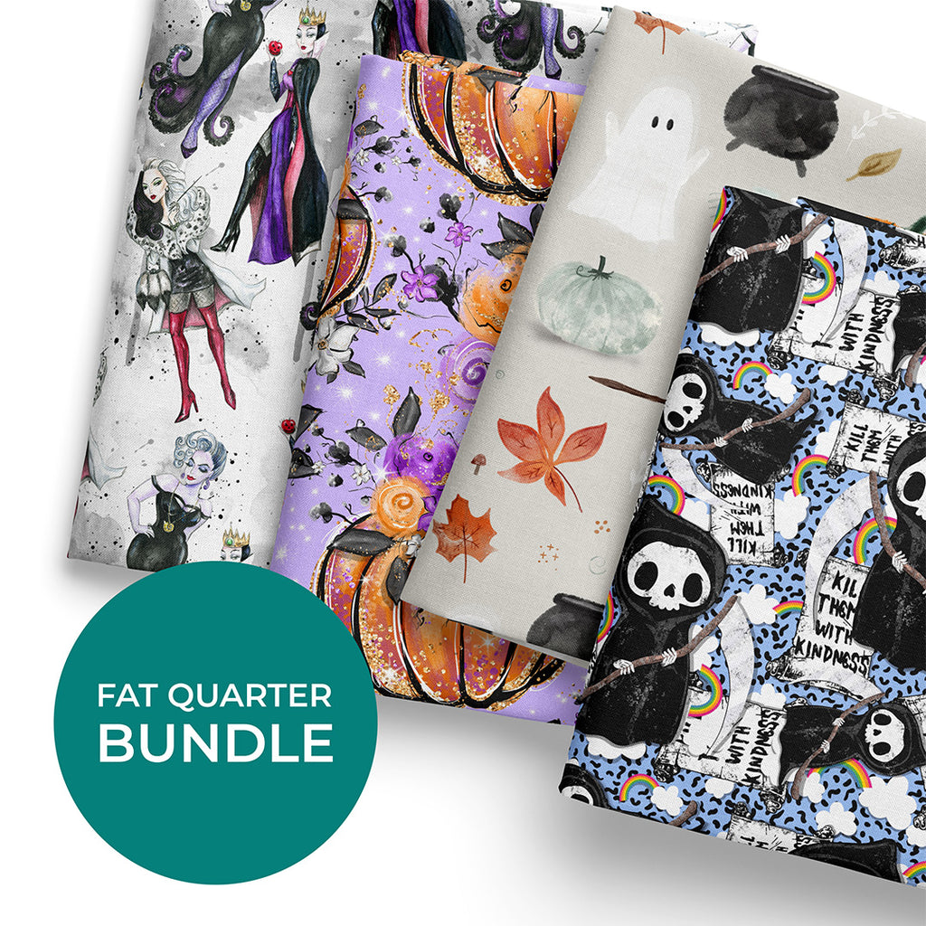 👉 PRINT ON DEMAND 👈 Fat Quarter Bundle Halloween Best Sellers Various Fabric Bases