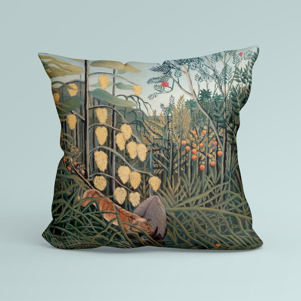 👉 PRINT ON DEMAND 👈 CUSHION Fabric Panel Henri Rousseau In the Tropical Forest