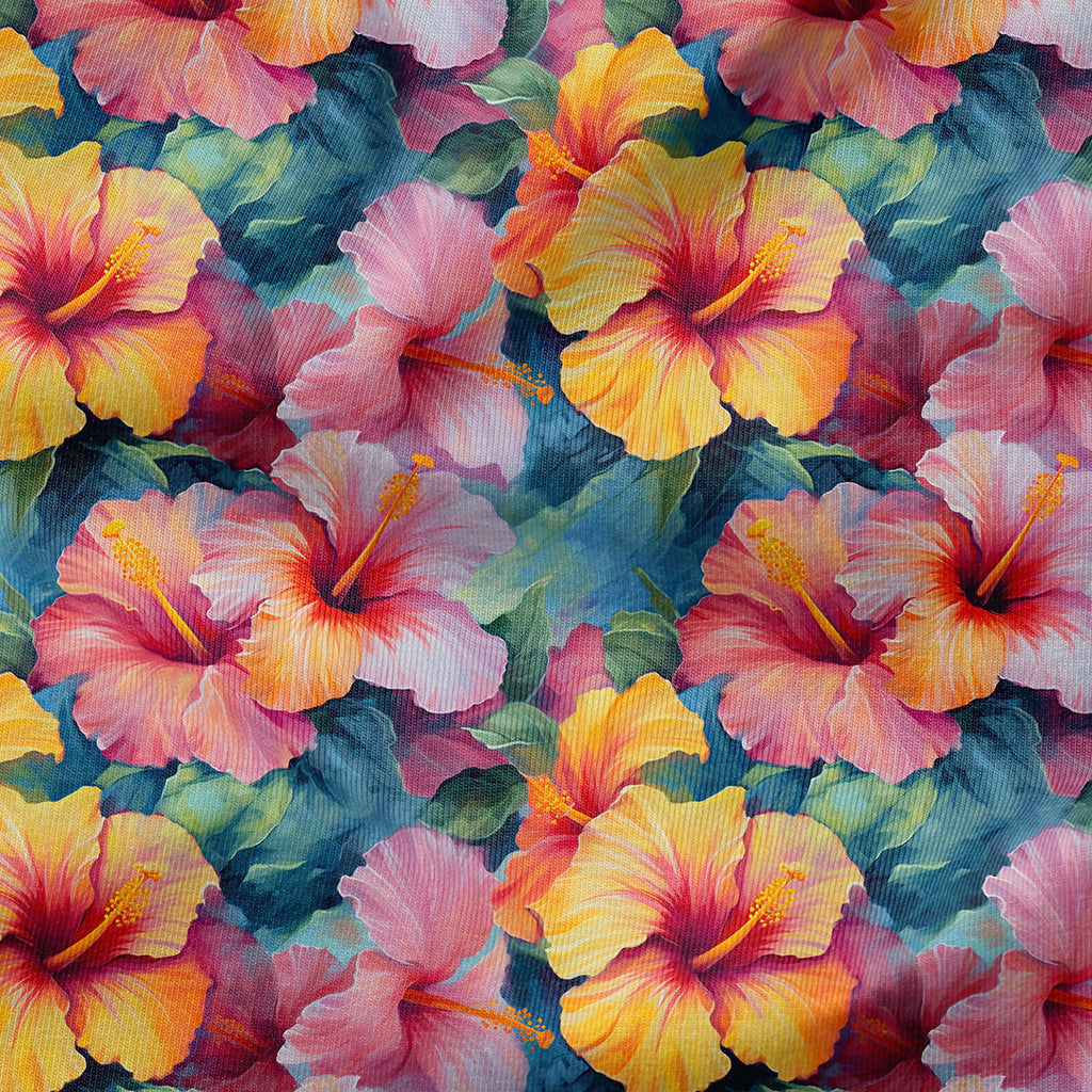 👉 PRINT ON DEMAND 👈 Hibiscus Various Fabric Bases