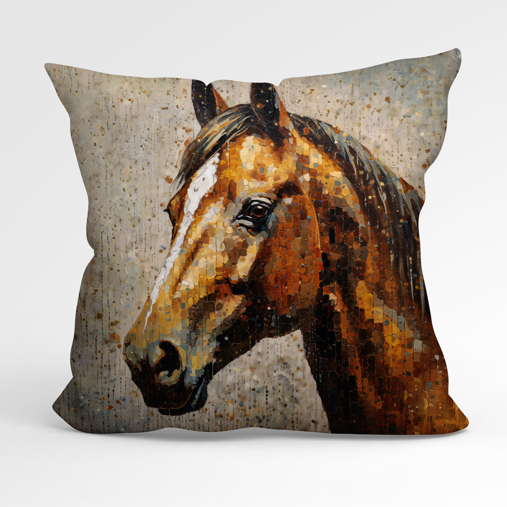 👉 PRINT ON DEMAND 👈 CUSHION Fabric Panel Horse Beige