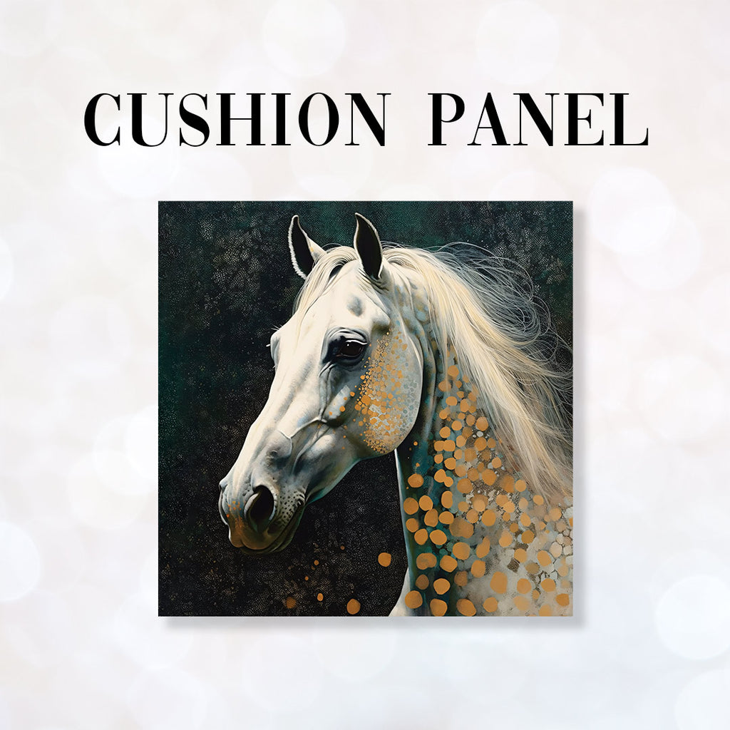 👉 PRINT ON DEMAND 👈 CUSHION Fabric Panel Horse Green