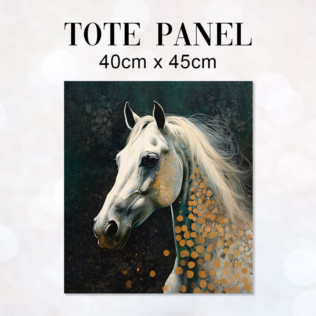 👉 PRINT ON DEMAND 👈 TOTE Horse Green Fabric Bag Panel