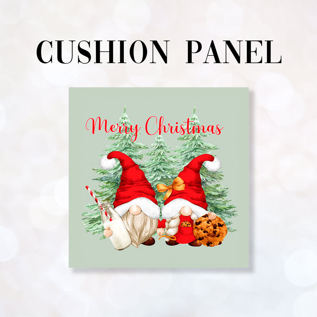 👉 PRINT ON DEMAND 👈 CUSHION Fabric Panel Merry Christmas Gnome