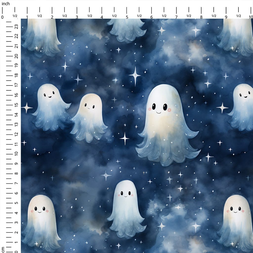 👉 PRINT ON DEMAND 👈 Midnight Ghosts Various Fabric Bases