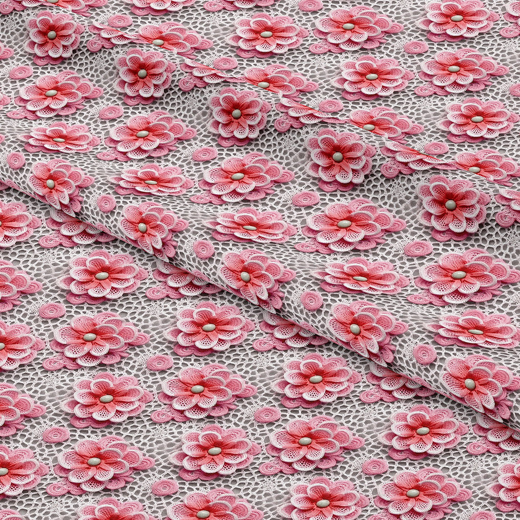 👉 PRINT ON DEMAND 👈 Miley Crochet Flowers Various Fabric Bases