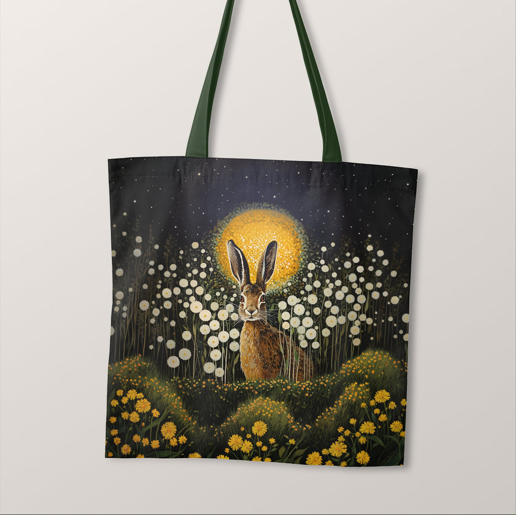 👉 PRINT ON DEMAND 👈 TOTE Moonlight Hare Fabric Bag Panel