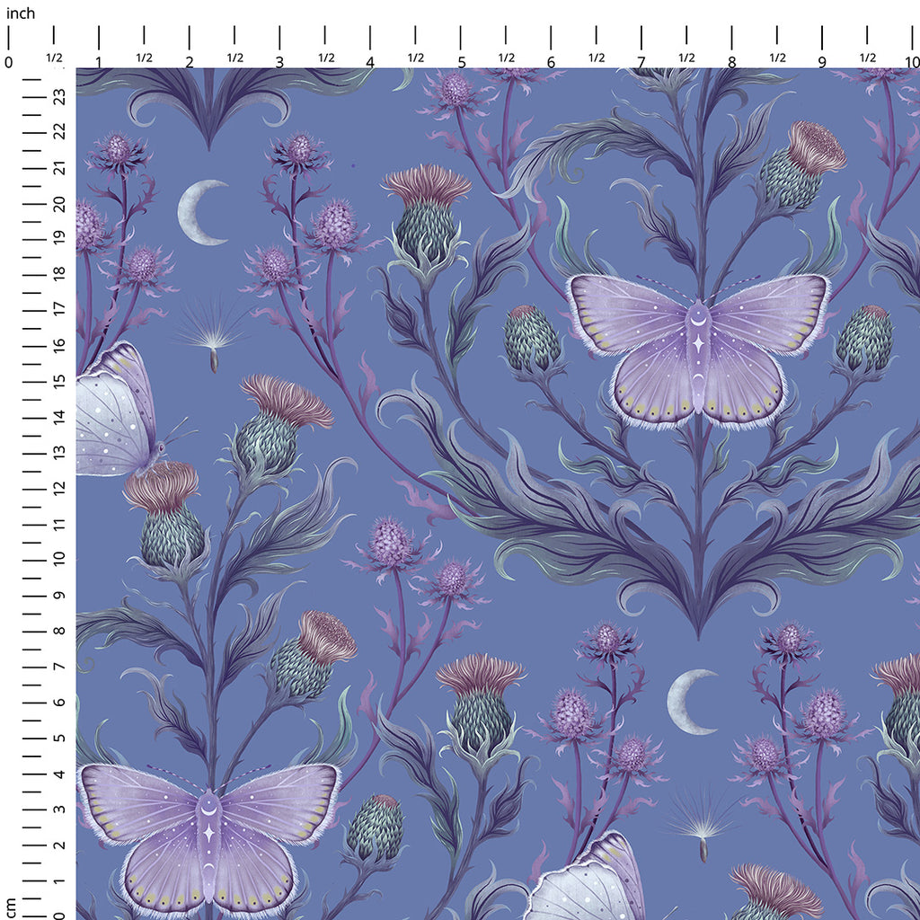 👉 PRINT ON DEMAND 👈 Moonlight Thistle Lilac Various Fabric Bases