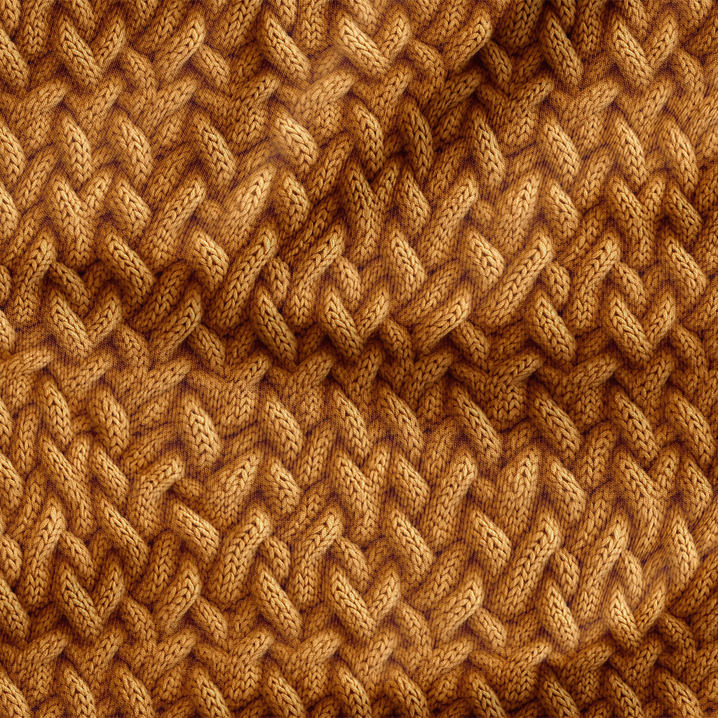 👉 PRINT ON DEMAND 👈 Mustard Knit Various Fabric Bases
