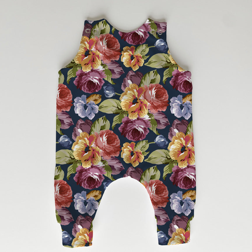 👉 PRINT ON DEMAND 👈 Navy Floral Various Fabric Bases